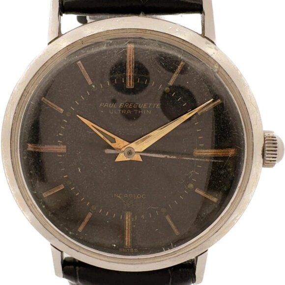 Vintage Paul Breguette 111 Ultra Thin Men's Mechanical Wristwatch ETA 2390 Steel - Picture 1 of 12